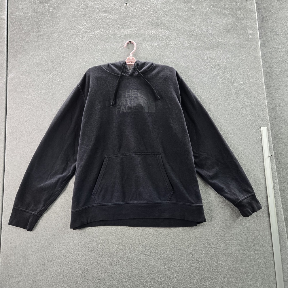 The North Face Men Hoodie XL Black Fleece Activewear Logo Long Sleeve